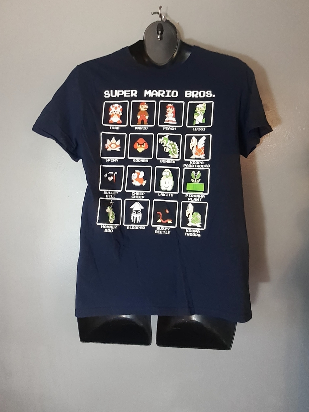 Nintendo Navy Blue Super Mario Bros. Character Grid Tee